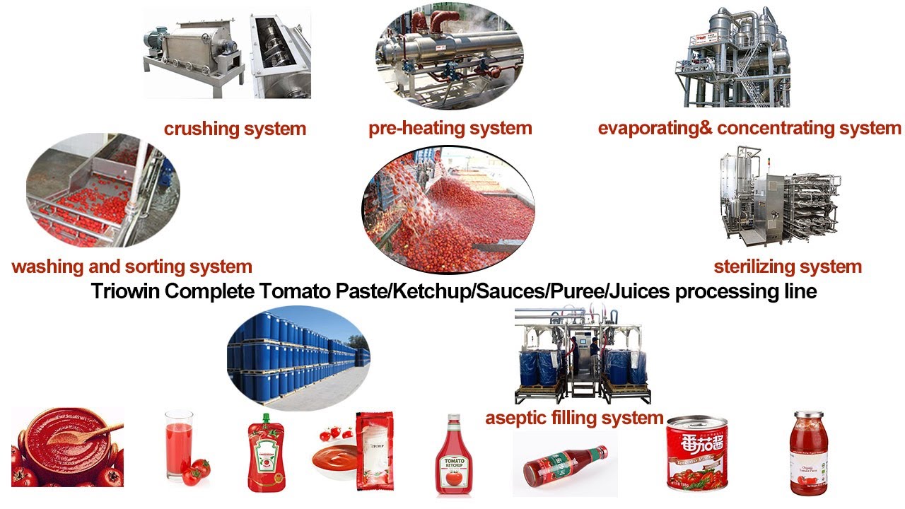 Tomato Paste Processing Line~turnkey project tomato sauce making line full automatic from A to Z