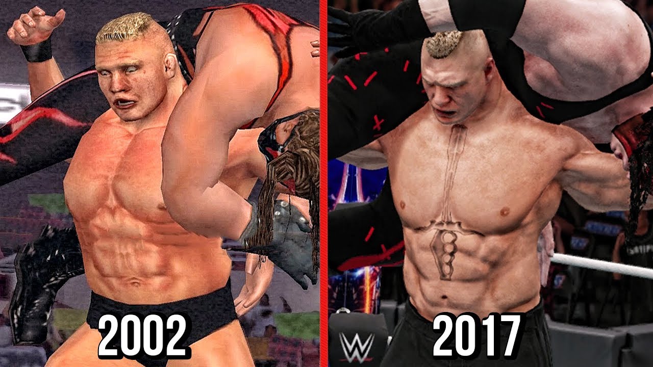 The Evolution Of Brock Lesnar F-5 (WWE Smackdown Shut Your Mouth To WWE 2K18 )