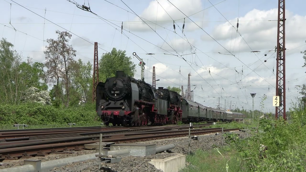 01 1104, 35 1097, 50 3501 & 23 058 mit Sonderzügen zum Dampfloktreffen Dresden 2024