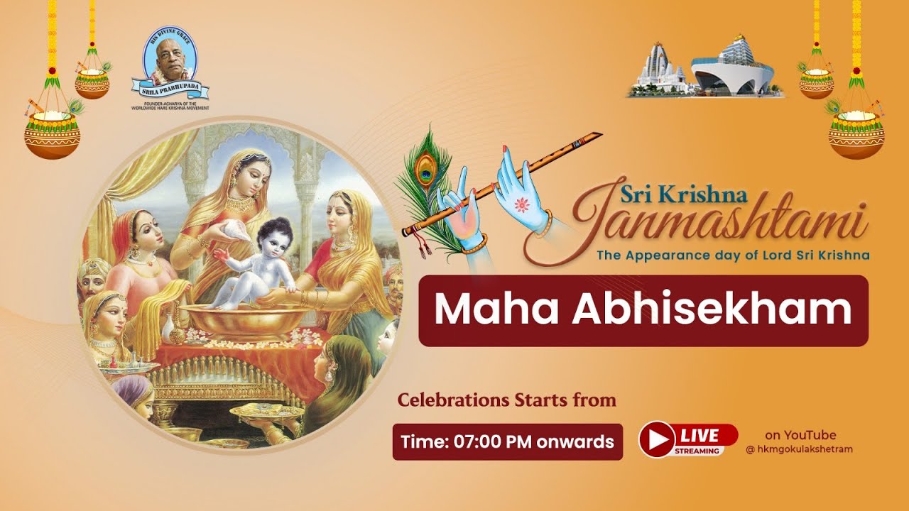 🔴 LIVE NOW | 🌸 Maha Abhishekam LIVE | Sri Krishna Janmashtami 2025 | Hare Krishna Gokula Kshetram 🌸