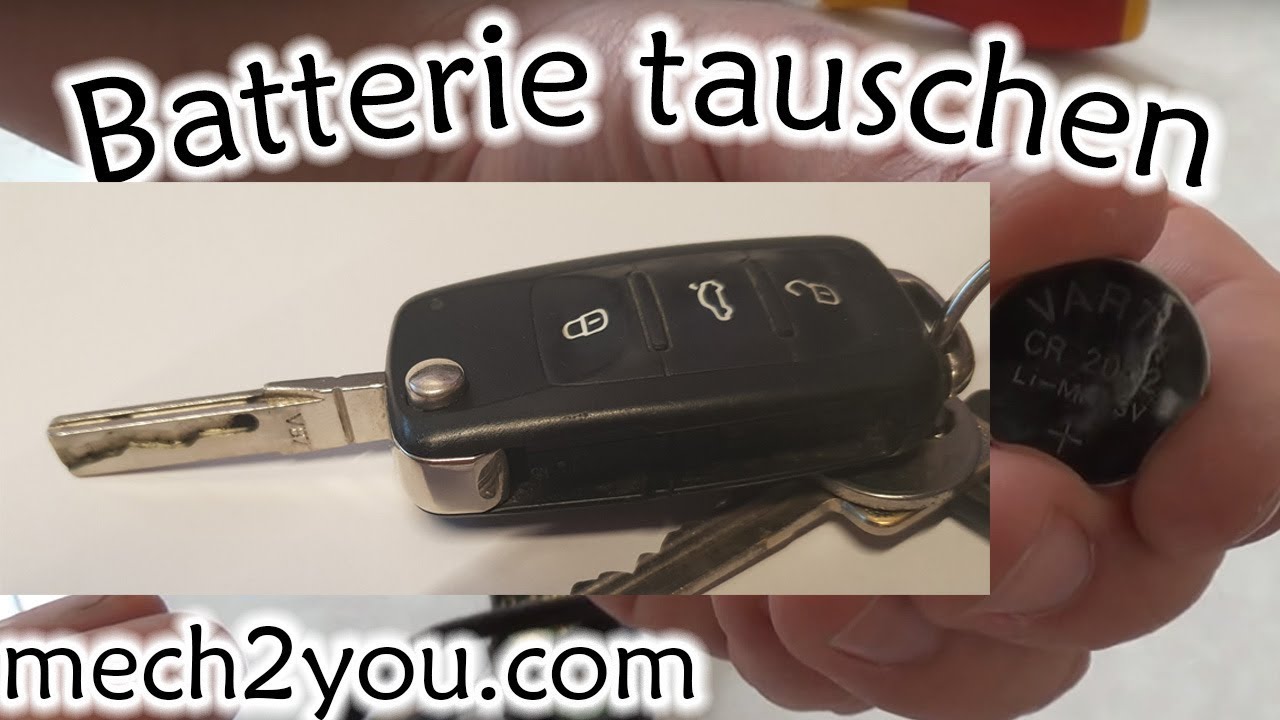 🛠️ Batterie vom Autoschlüssel tauschen/wechseln Skoda, VW, Seat, Audi