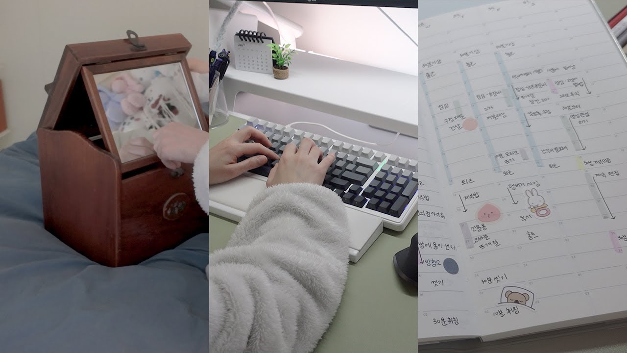 겨울에 하는 재택근무☃️, 집에서 보내는 루틴 일상, 동갑내기 원목 화장대 | DJI미니송신기, 집밥