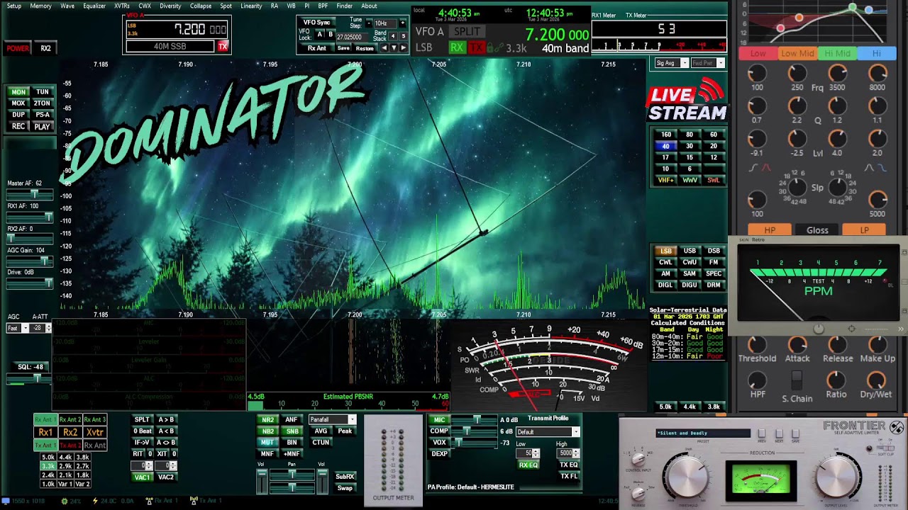 3/2/2026 LIVE 7.200mhz 40meters  From Portland OREGON Out of tune antenna