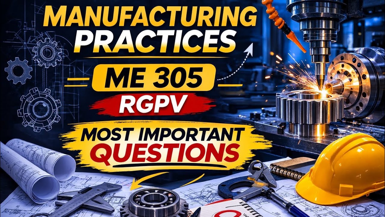 Manufacturing Process Most Important Questions   | ME-305 | Mechanical Engineering RGPV 