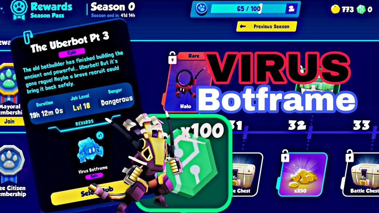 How to get VIRUS Botframe / New Rewards Season + 5k Solo League - BOTWORLD ADVENTURE