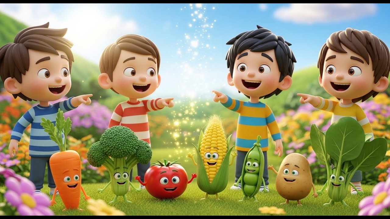 “Veggie Wonderland for Kids 🥕🍅 | Fun Healthy Vegetables Song | Learn Colors & Nutrition”
