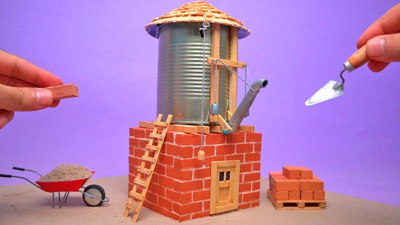 Удивительный WATER STATION MODEL построен с мини-кирпичами и перерабатываемыми материалами