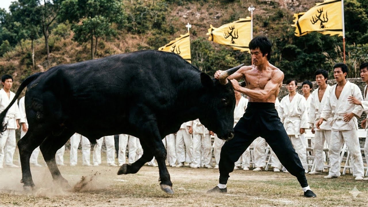 Bruce Lee vs The Strongest Bull 🐂🔥 | Ultimate Motivational Fight Story | Never Back Down