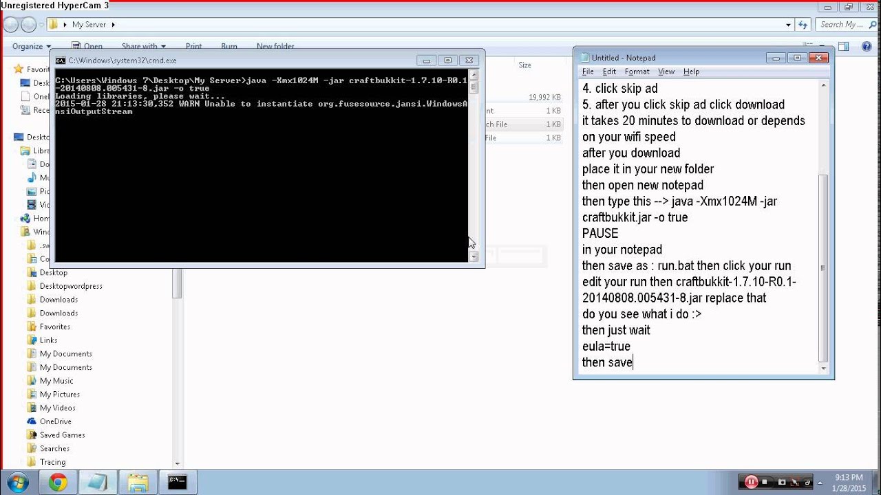 Minecraft How To Make A Bukkit Server 1.7.10