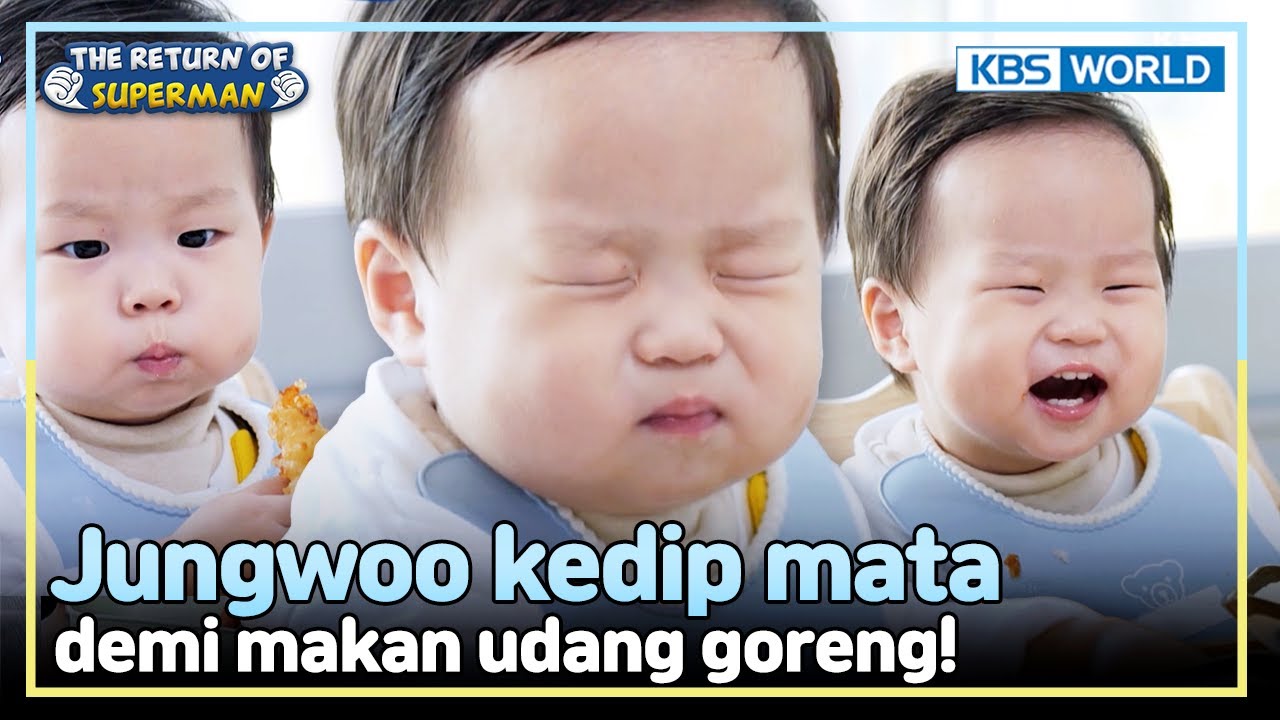 [IND/ENG] Akhirnya Jungwoo bisa coba makan udang! | The Return of Superman | KBS WORLD TV 241117