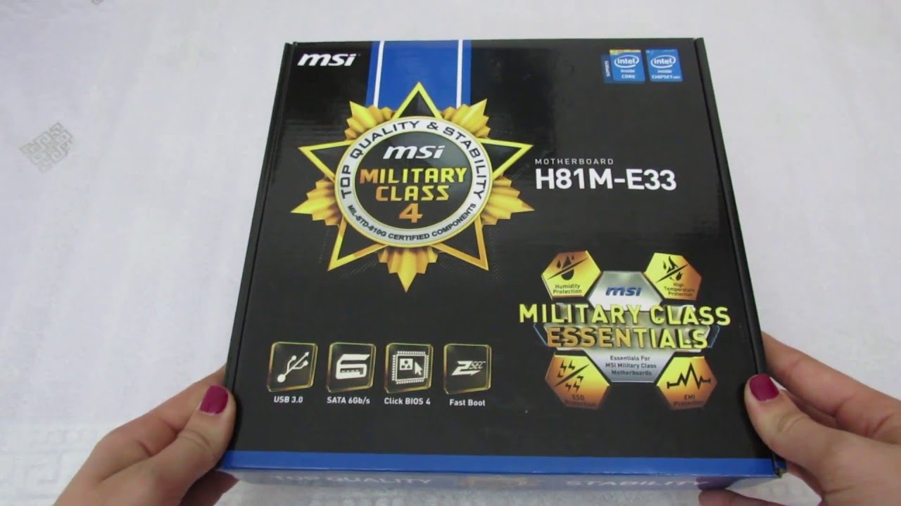 MSI H81M-E33 Motherboard CPU i3 i5 i7 LGA1150 Intel H81 DDR3 SATA3 USB3 HDMI VGA