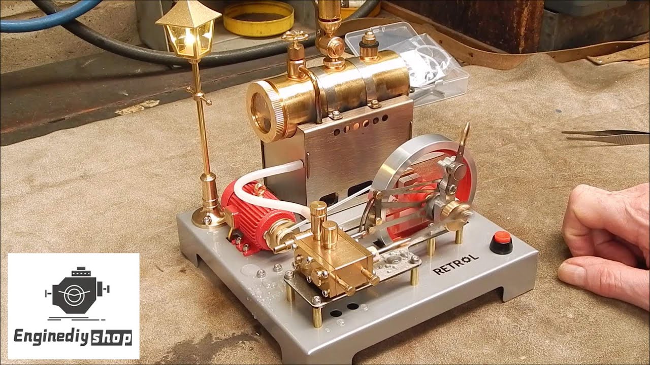 RETROL SE-02 model steam engine with boiler kit and generator street lamp from Enginediyshop