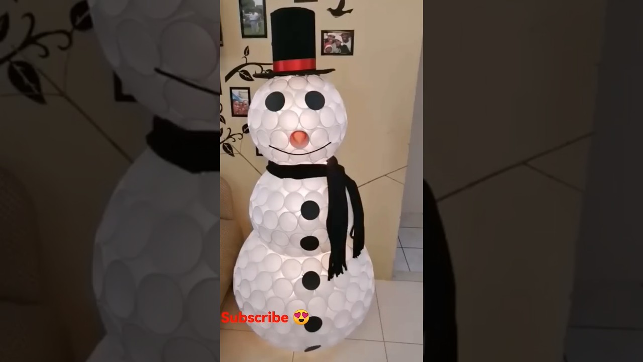 ⛄ DIY Cup Snowman Christmas Craft 