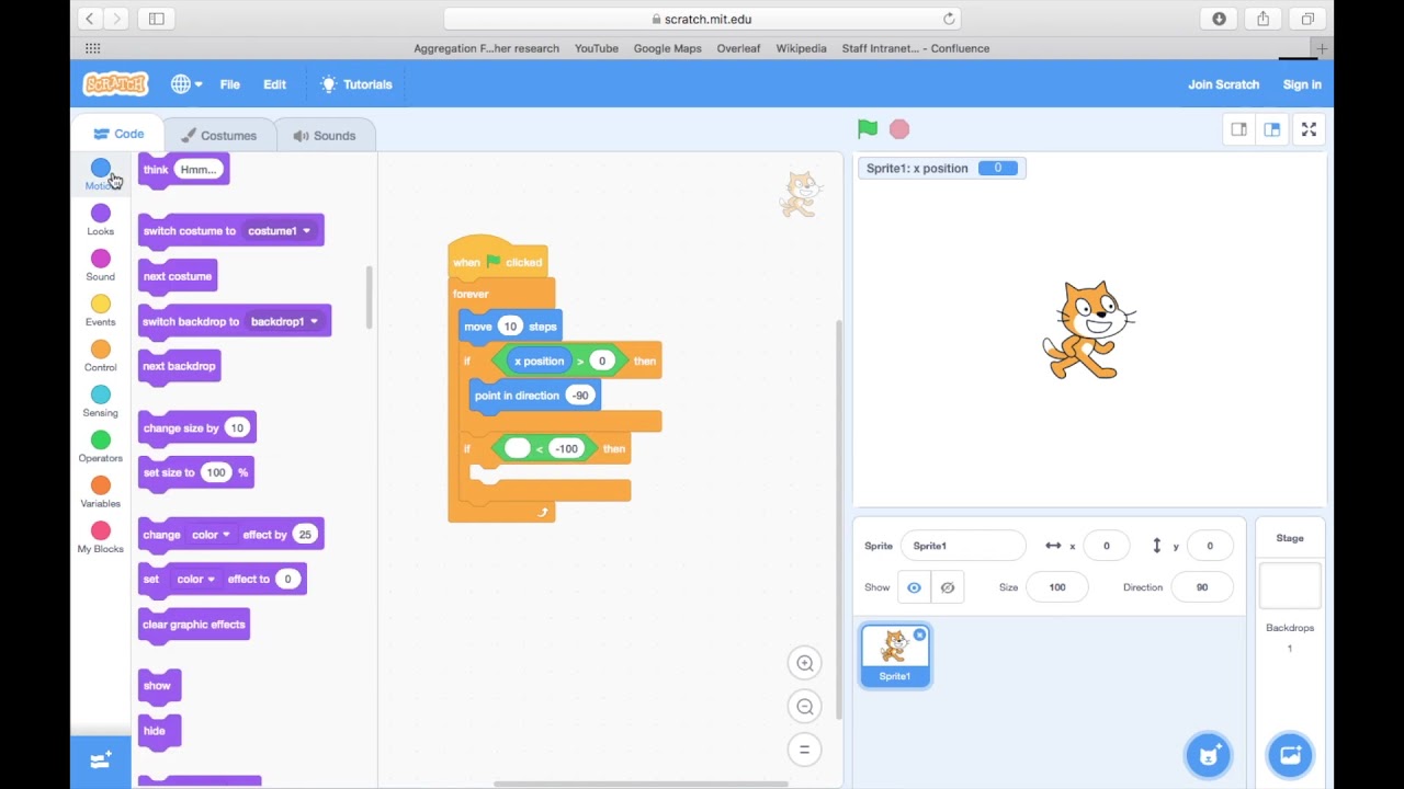 Loops involving 'if-statements' (in Scratch)