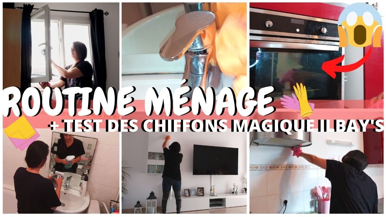 🧽ROUTINE MÉNAGE QUOTIDIEN ET TEST DES CHIFFONS MAGIQUE ILBAYS// MENAGE SANS PRODUITS