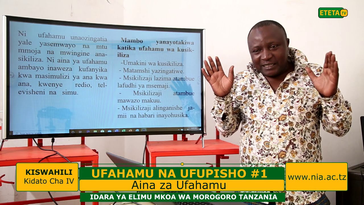KISWAHILI _  K.IV _ UFAHAMU NA UFUPISHO #1_ Aina Za Ufahamu_ Yusuph Mfaume