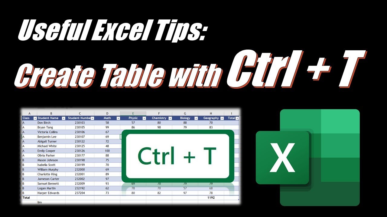 Create Table with Ctrl + T in Excel | AutoFormat your Excel Table