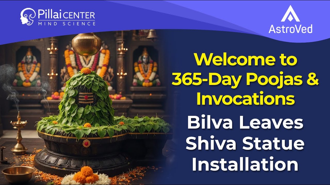 5 ft Shiva Installation using Bilva Leaves, 4 Priest Shiva Moola Mantra Gayatri Mahamantra Fire Lab