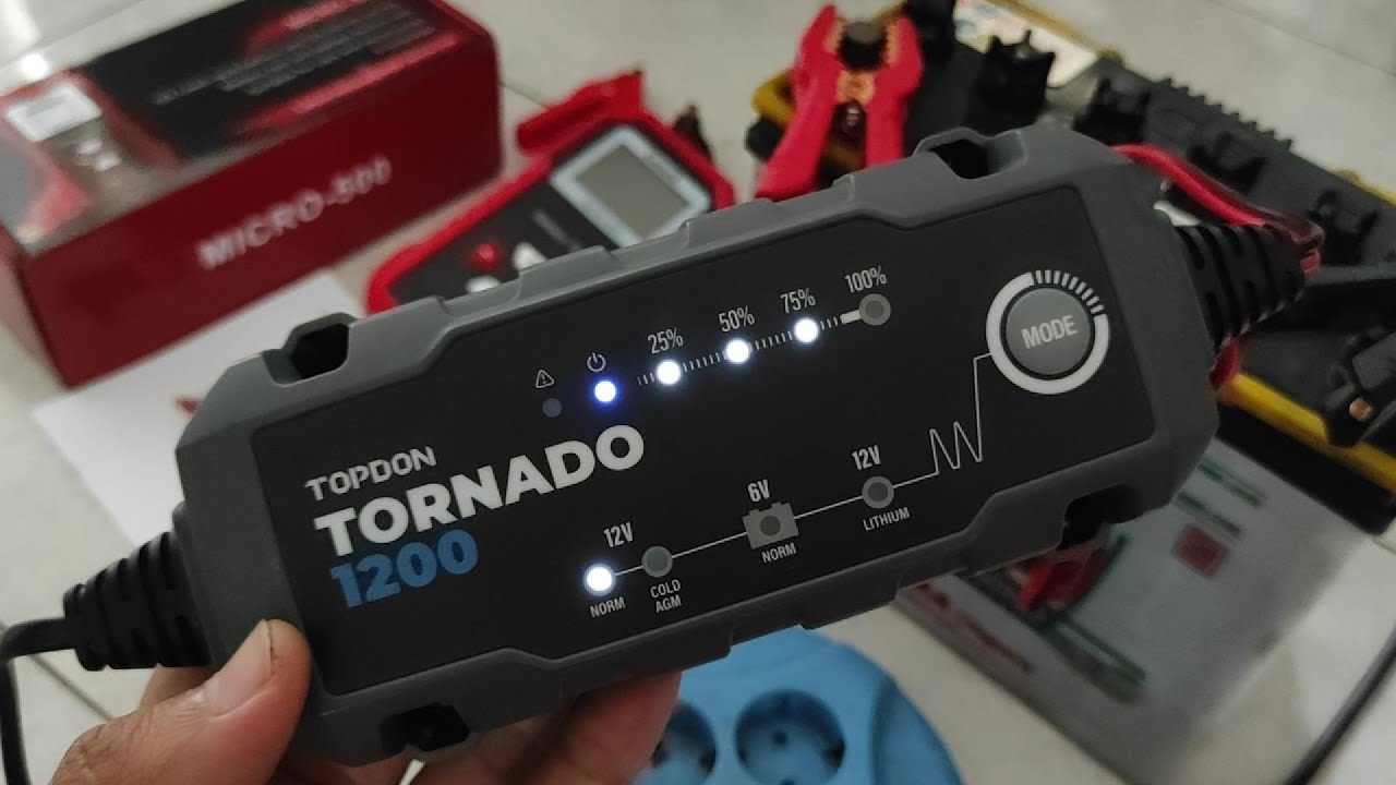 Battery Charger TOPDON Tornado 1200 Untuk Charger Aki Mobil Dan Aki Motor | Java Motorland