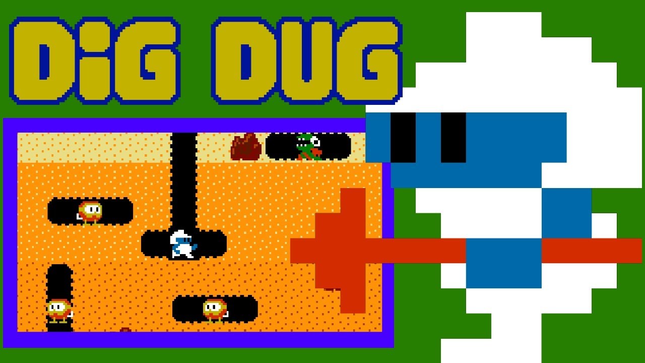 Dig Dug (Famicom, 1985) &mdash; 1P 59-Round Session &middot; Game Over on Loop 4 🕳️🪨⛏️