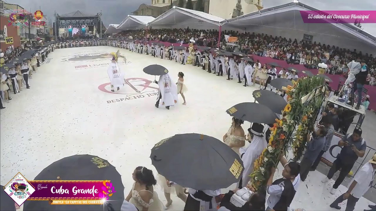 Carnaval Contla 2025 🎩 en este momento tenemos a la camada “Cuba Grande”. 🎩☂️