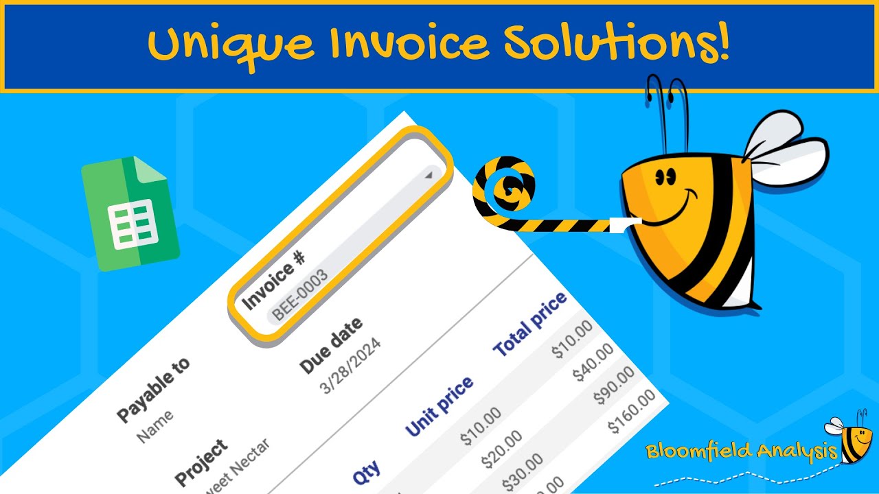How to Create Unique Invoice Numbers in Google Sheets / Excel