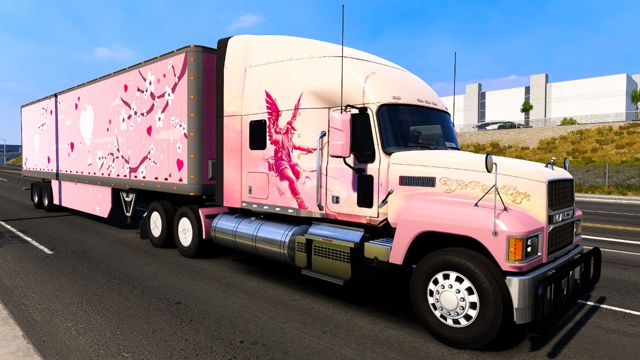 Pink Mack Pinnacle hauls Valentine Gifts | American Truck Simulator 1.58