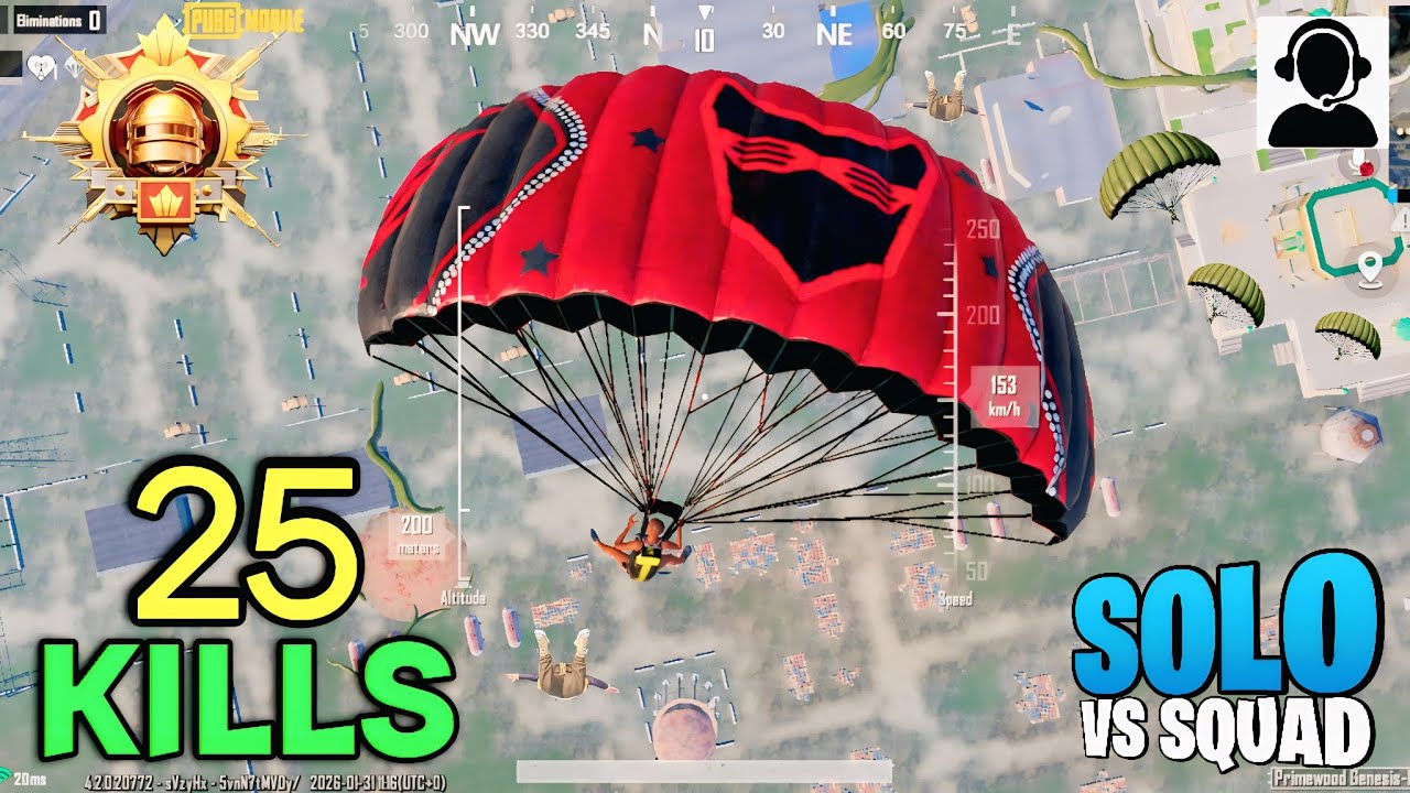 25 Kills Record 😱 Smooth + Aggressive Landing | PUBG Mobile