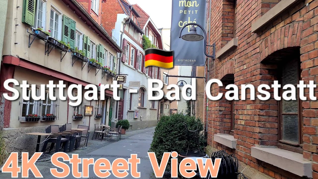 [4K] S - Bad Cannstatt, Germany 🇩🇪 Walking Tour | Street View | Phong cảnh nước Đức | Cuộc sống Đức