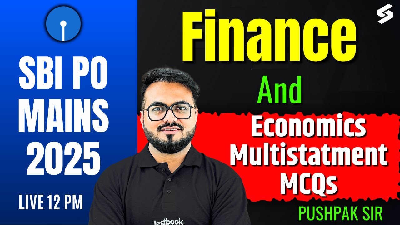 SBI PO Mains 2025 Finance & Economics | Finance and Economics Expected MCQs | by Pushpak Sir