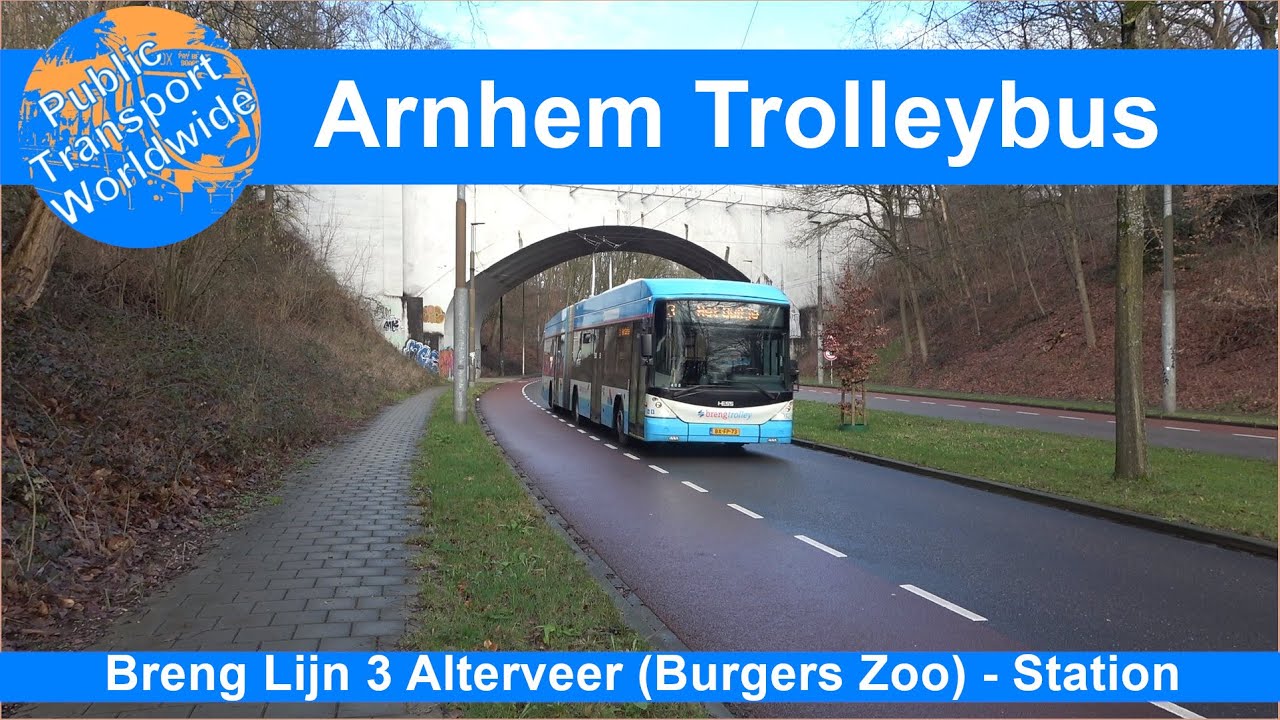 Arnhem: Trolleybus lijn 3 richting Burgers Zoo