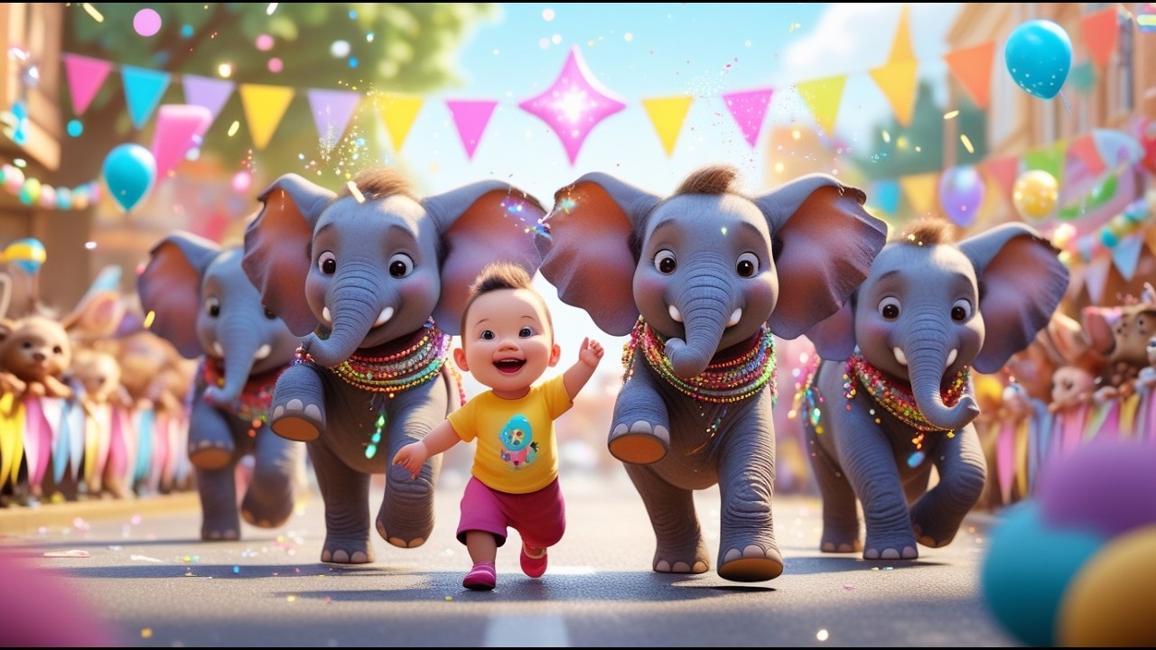 Elephant Parade Celebration 🐘🎉 | Fun Animal Festival for Kids | Learn Colors & Counting