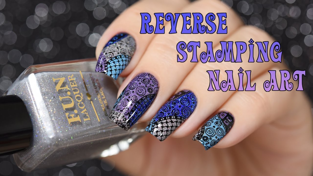 Reverse Stamping Nail Art / Реверсивный стемпинг