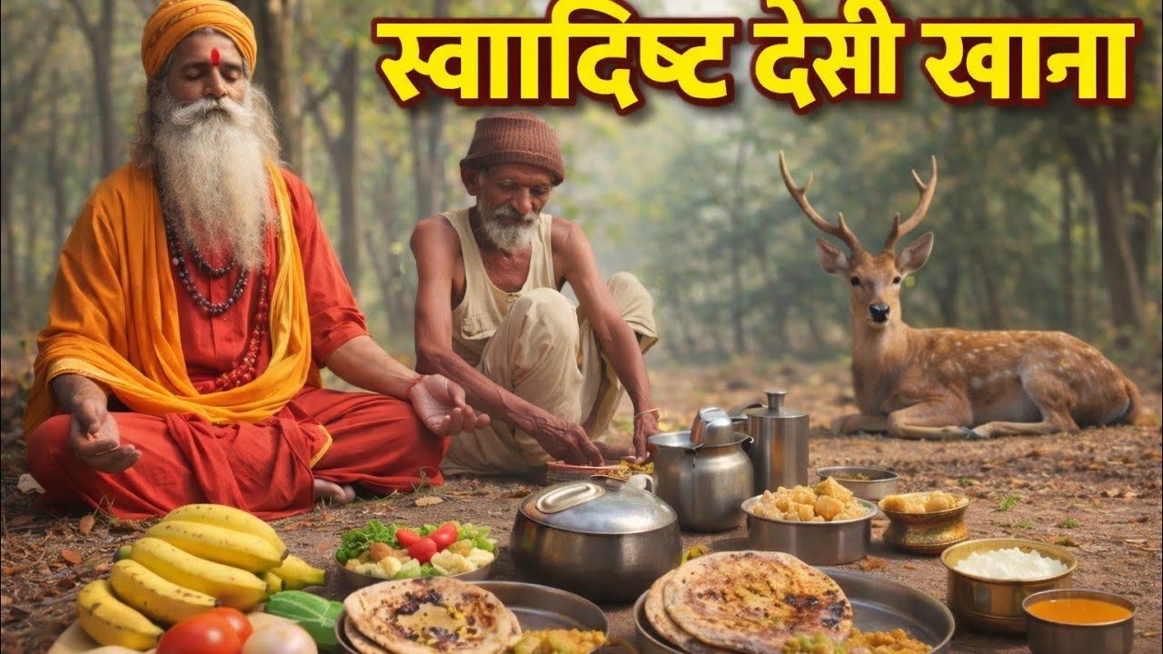 सिद्ध बाबा के स्थान में सिद्ध संत महाराज जी ने बनाई पपीता का साग मक्का की रोटी स्वादिष्ट भोजन प्रसाद