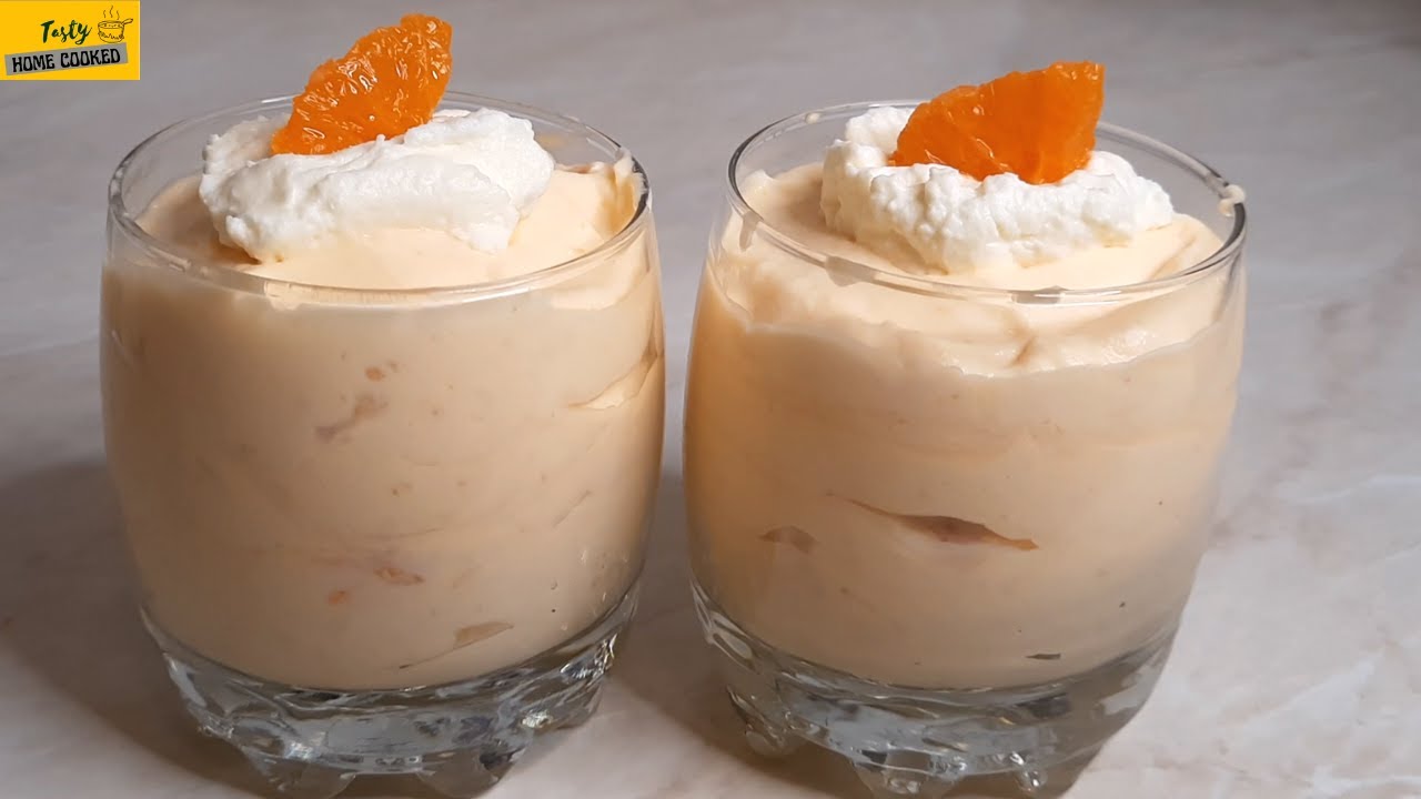Orange Mousse | No Egg No Bake Orange Mousse | Delicious Quick Orange Mousse | Orange Mousse Recipe