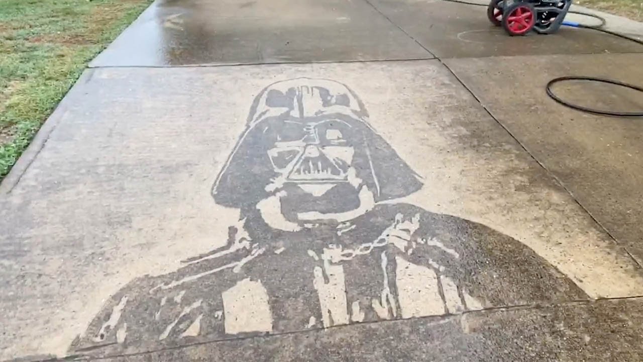 Power Wash Creates Perfect Darth Vader Art