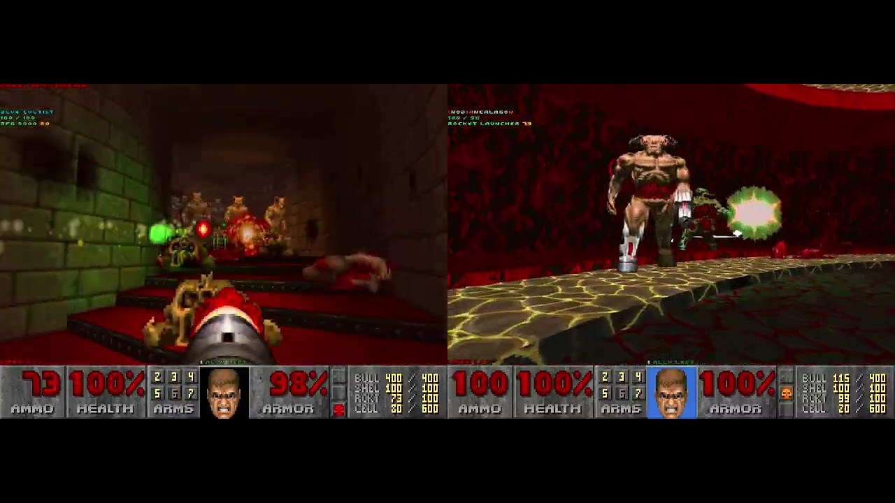 [Doom II] Chillax map09, 2 player uv-max in 8:08 with Blue Cultist (+itemrespawn)
