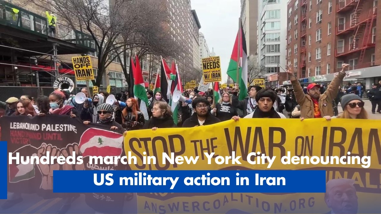 Hundreds march in New York City denouncing US military action in Iran