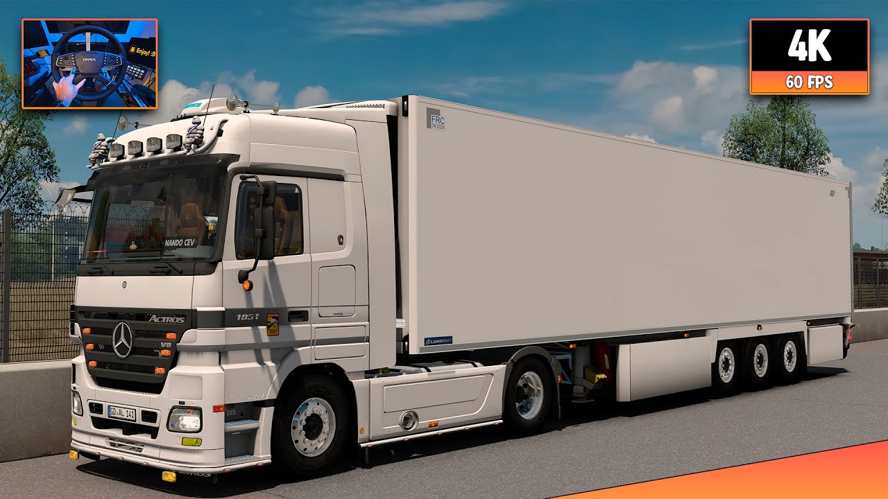 Mercedes Actros MP2 1851 V8 | El Ejido - Sevilla | ETS2 1.57 4K Gameplay + Wheel Cam