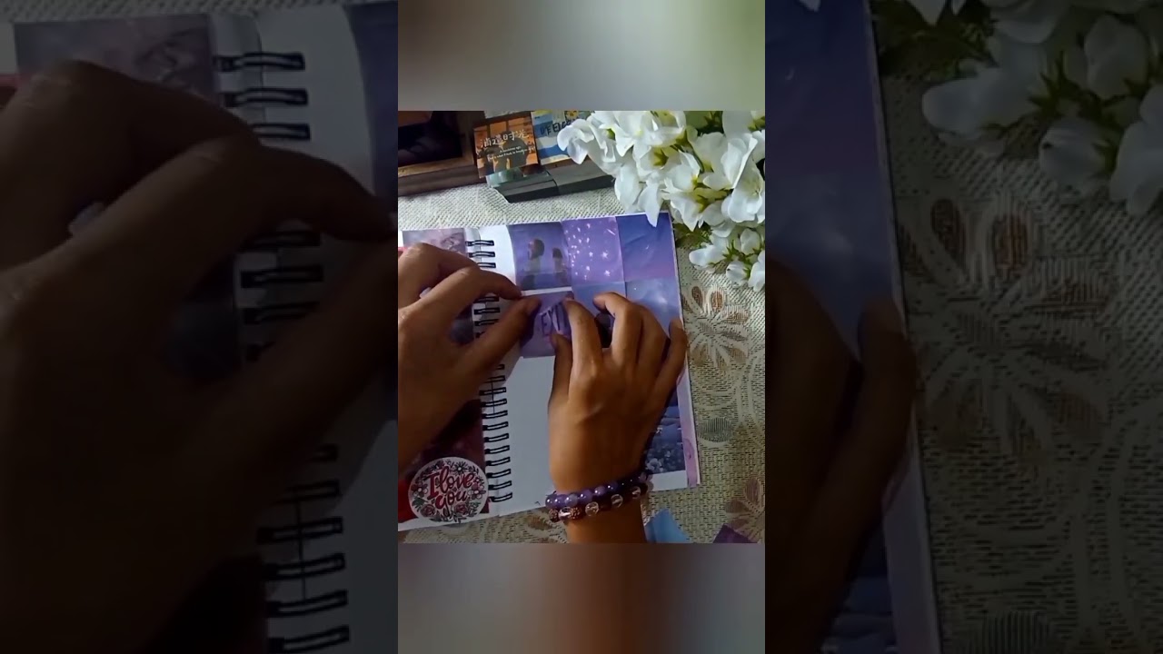 Purple color theme 💜 | ASMR | #asmr #shorts #quotes #satisfying #art #scrapbooking #aesthetic