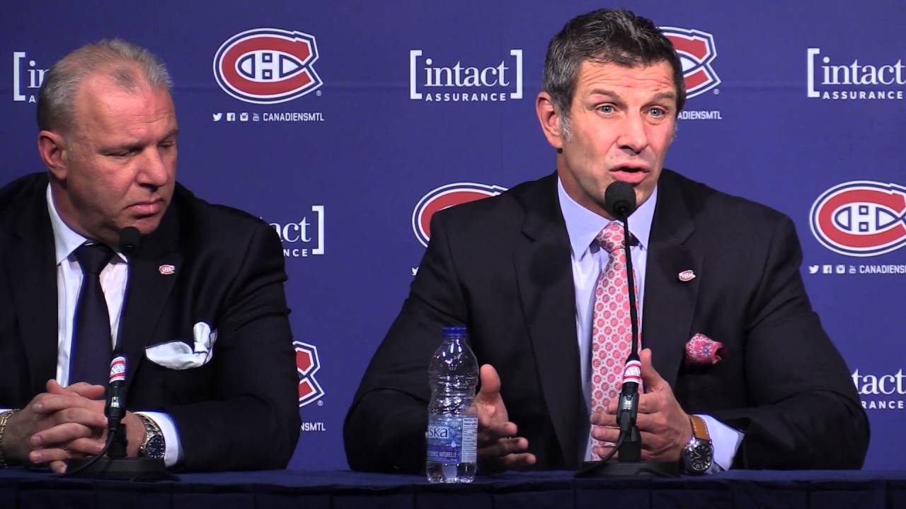 Montreal Canadiens GM Marc Bergevin gives thumbs up on coach Therrien
