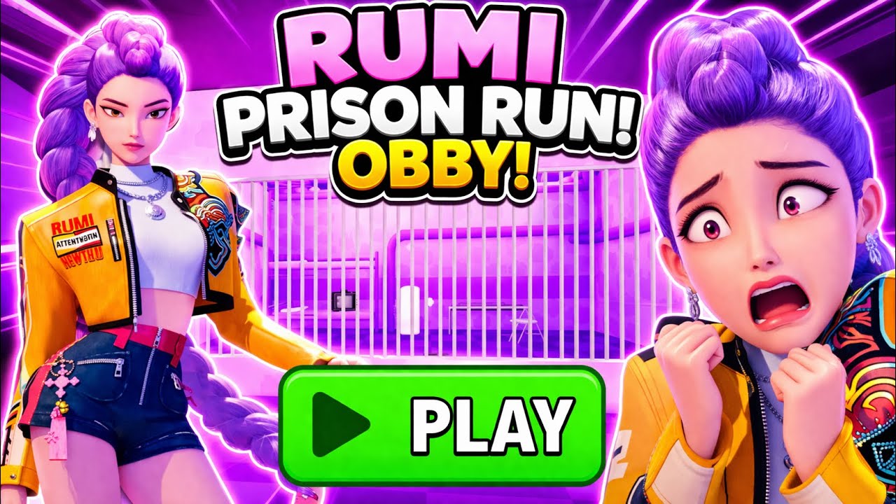 ESCAPE RUMI IS CHASING ME! 😱 Escape the Pink Prison Obby