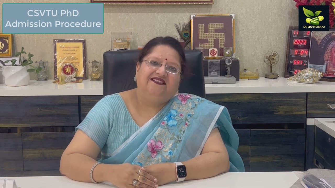 CSVTU PhD Admission Procedure #saiedupharmaa