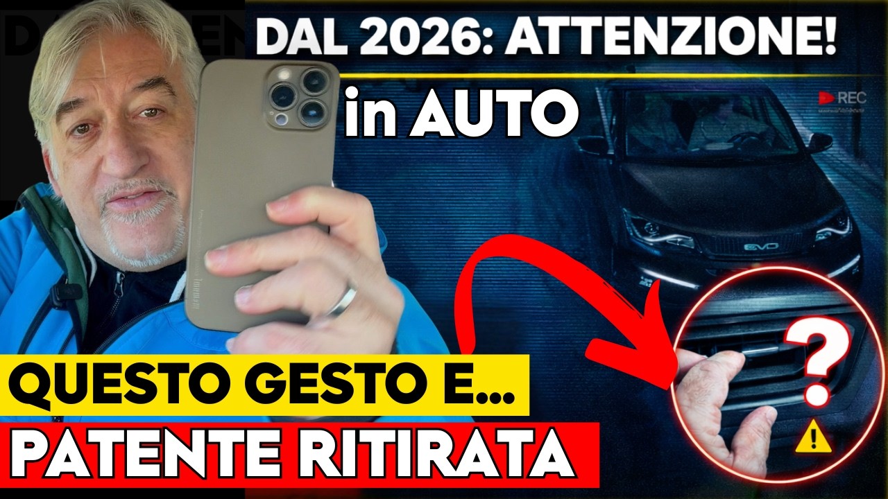 Dal 2026: ATTENZIONE! QUESTO GESTO ti TOGLIE la PATENTE (Sul Posto)