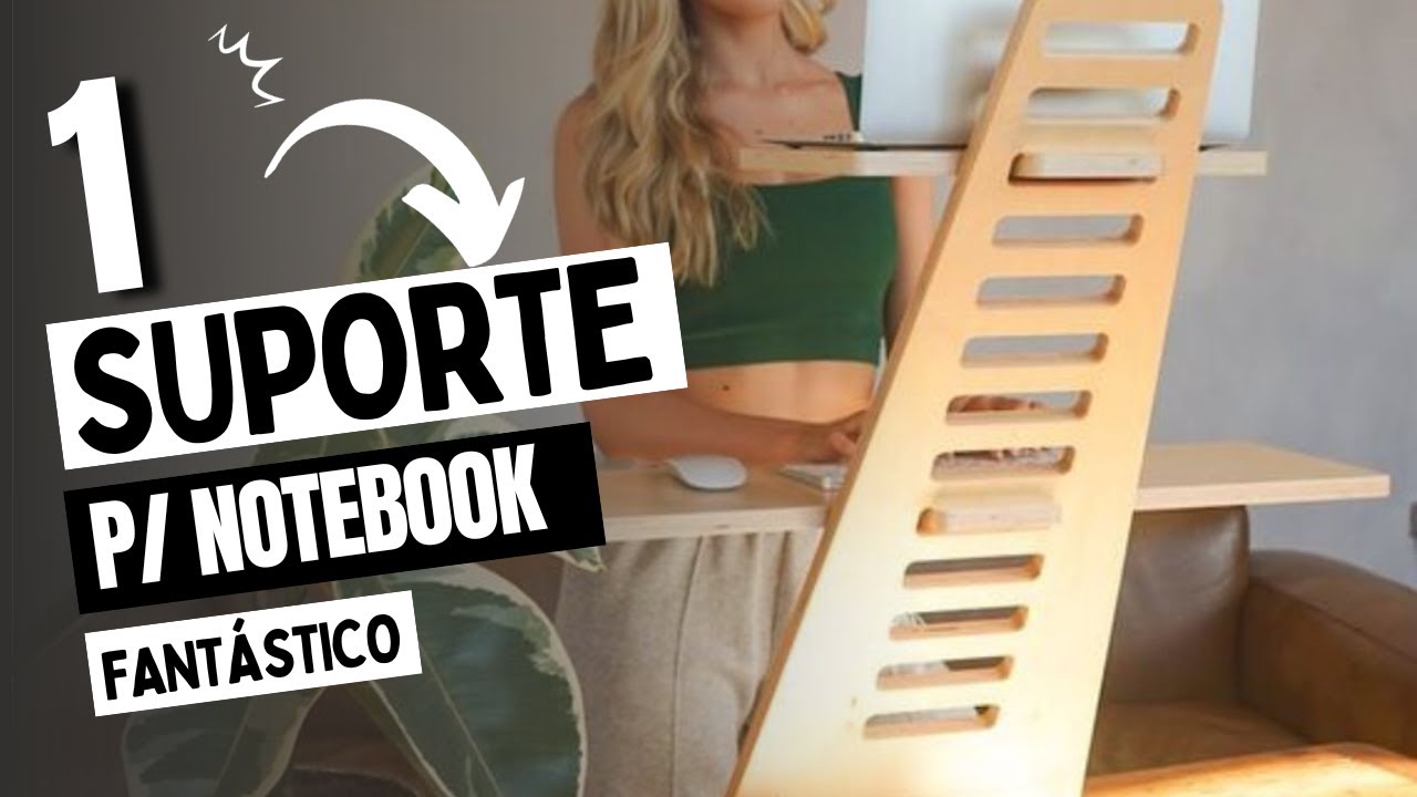 Suporte de Mesa para Notebook | Standing Desk Suporte Notebook Madeira Regul&aacute;vel Ergonomico