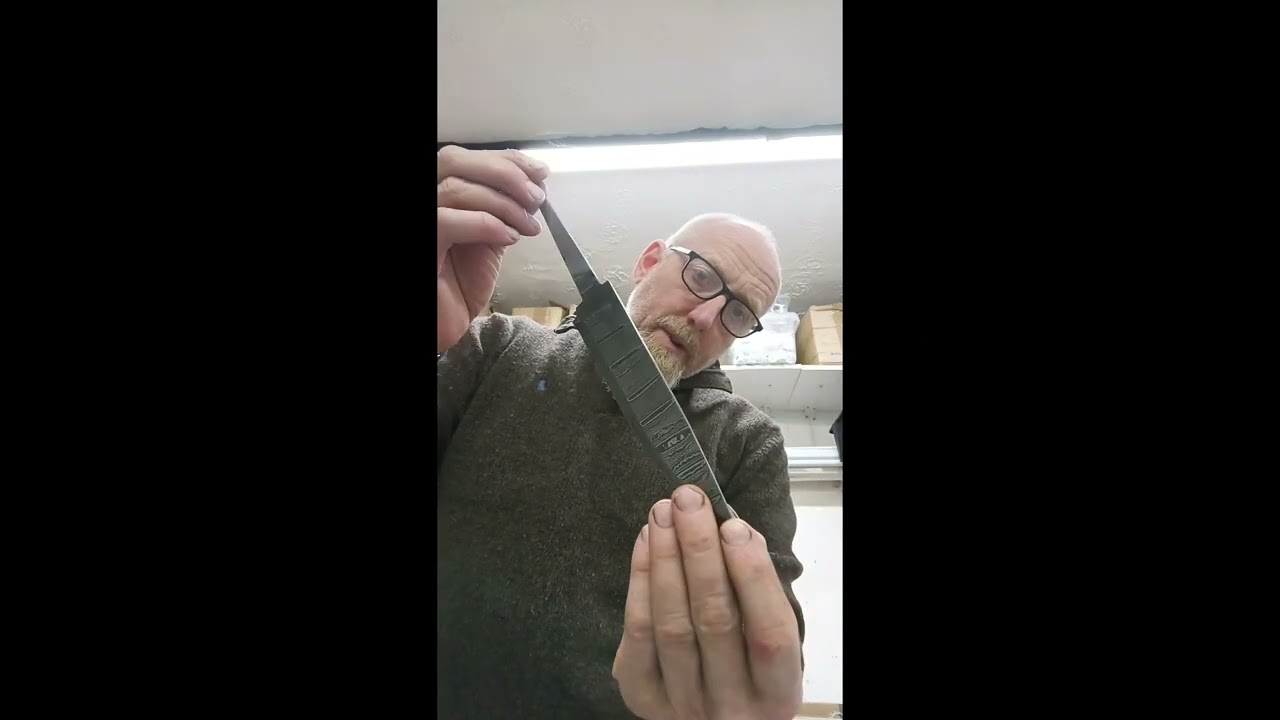 Last episode of etching a Damascus knife blade
