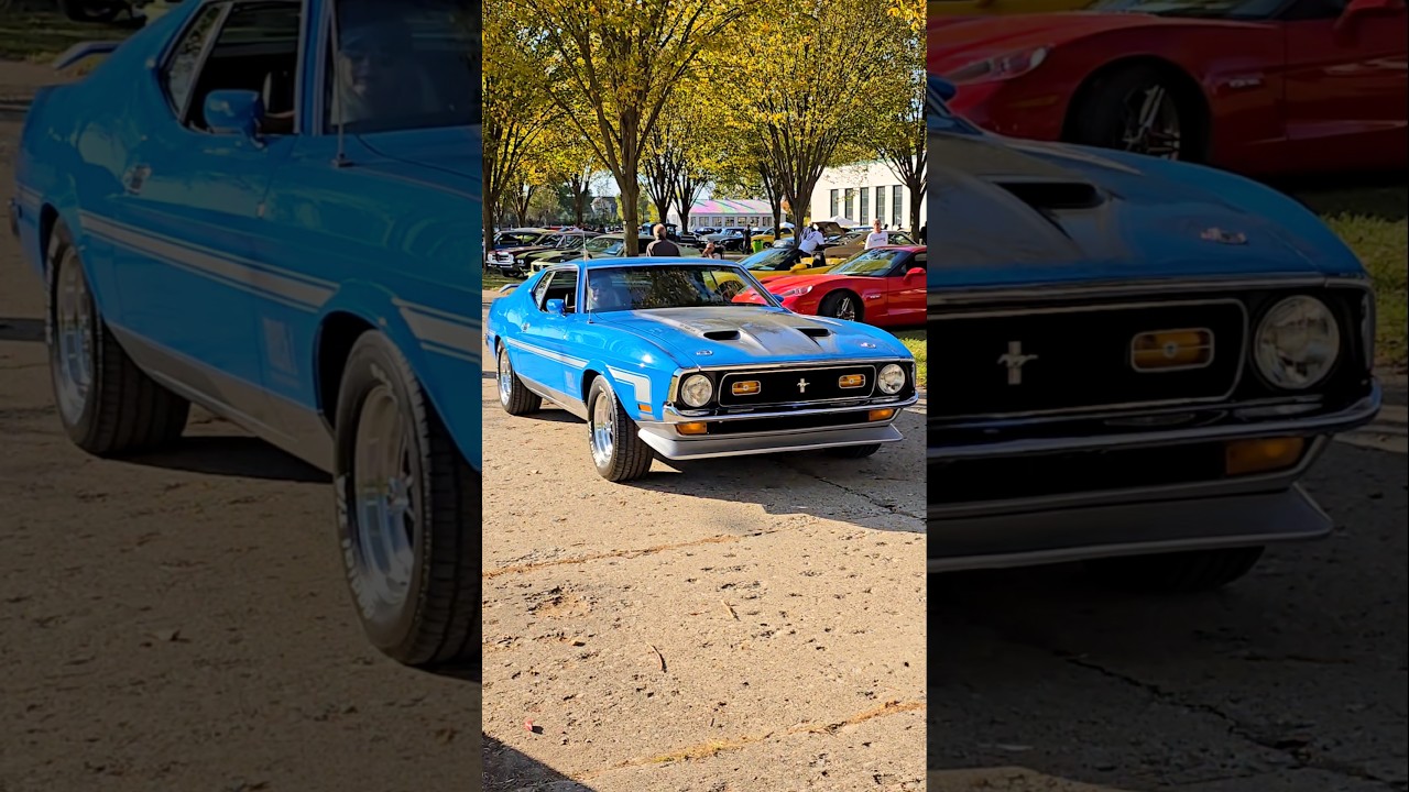 1971 Ford Mustang Mach 1 Classic Car Drive By Engine Sound Packard Proving Grounds Fall 2024