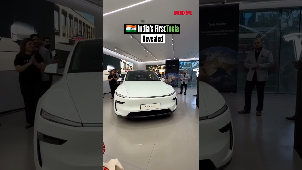 India&rsquo;s First Tesla Revealed #overdrive #Tesla #TeslaIndia #Teslashowroom #Teslacars