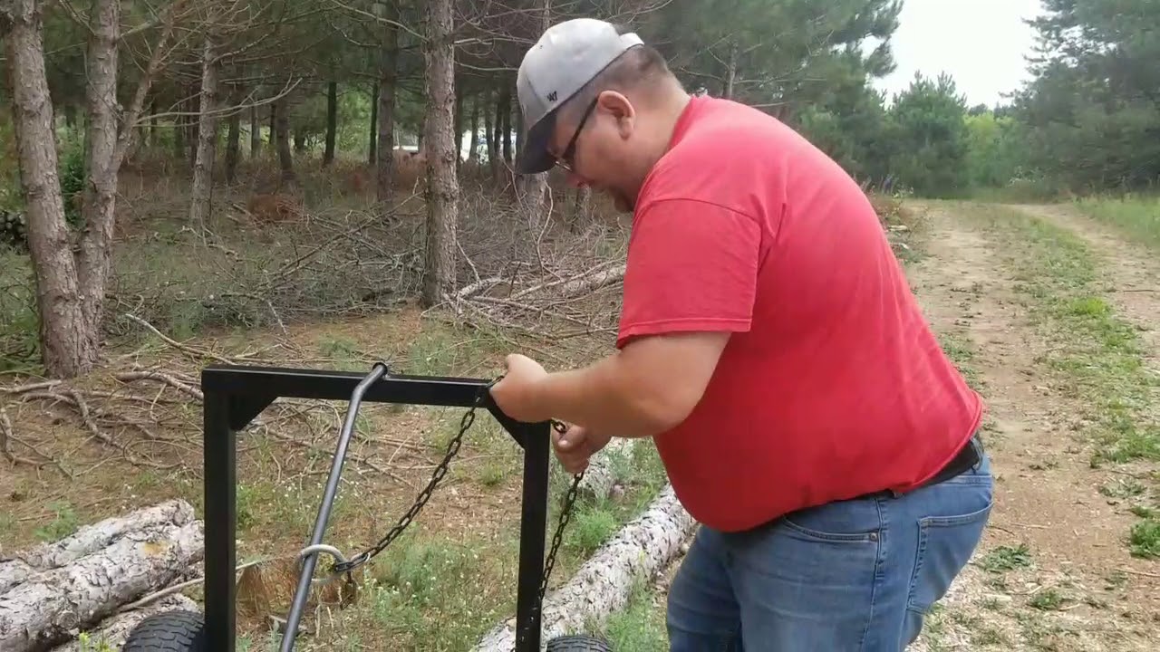 Skidding Small Logs with a Lawn Tractor
