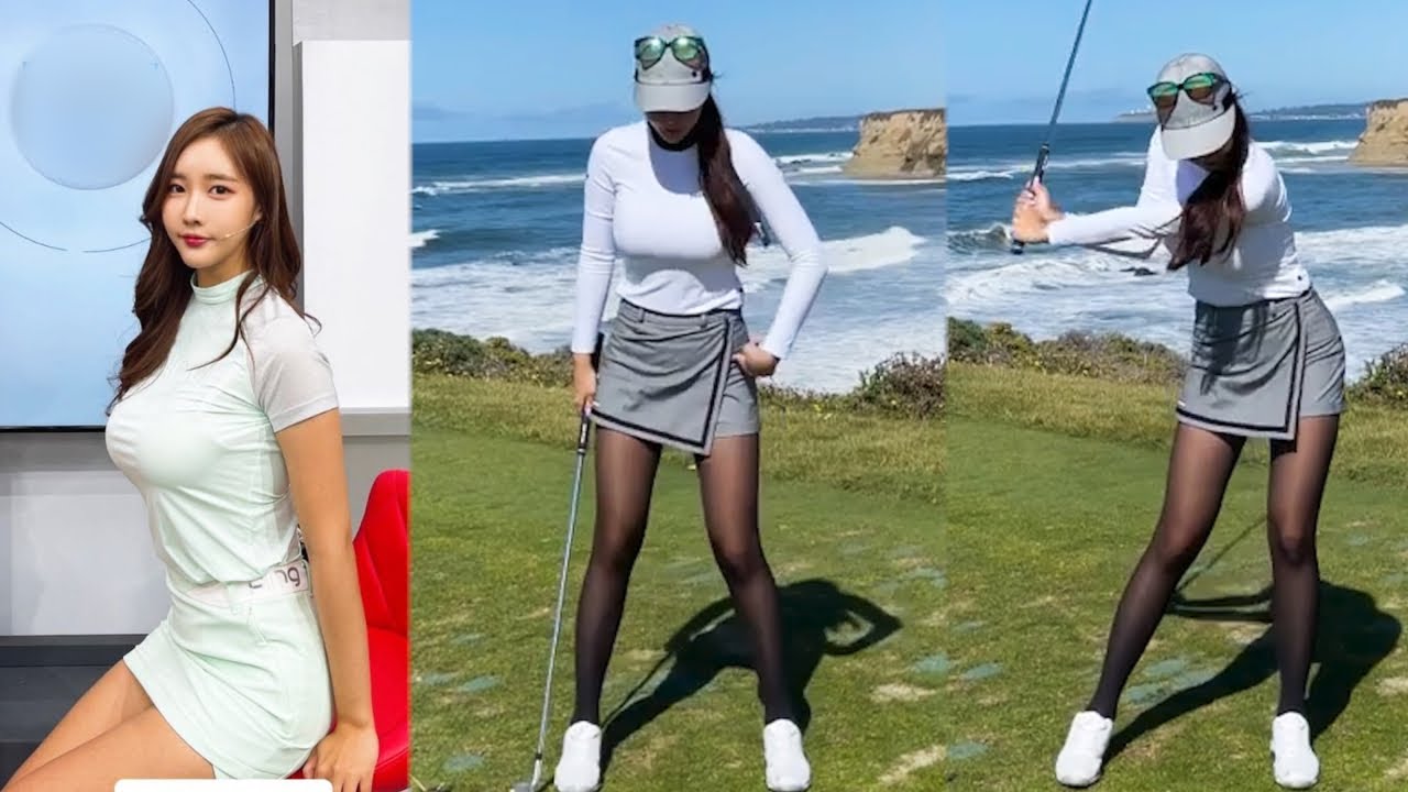 KLPGA 프로 최민채 여신의 악성슬라이스 골프레슨과 골프스윙~!